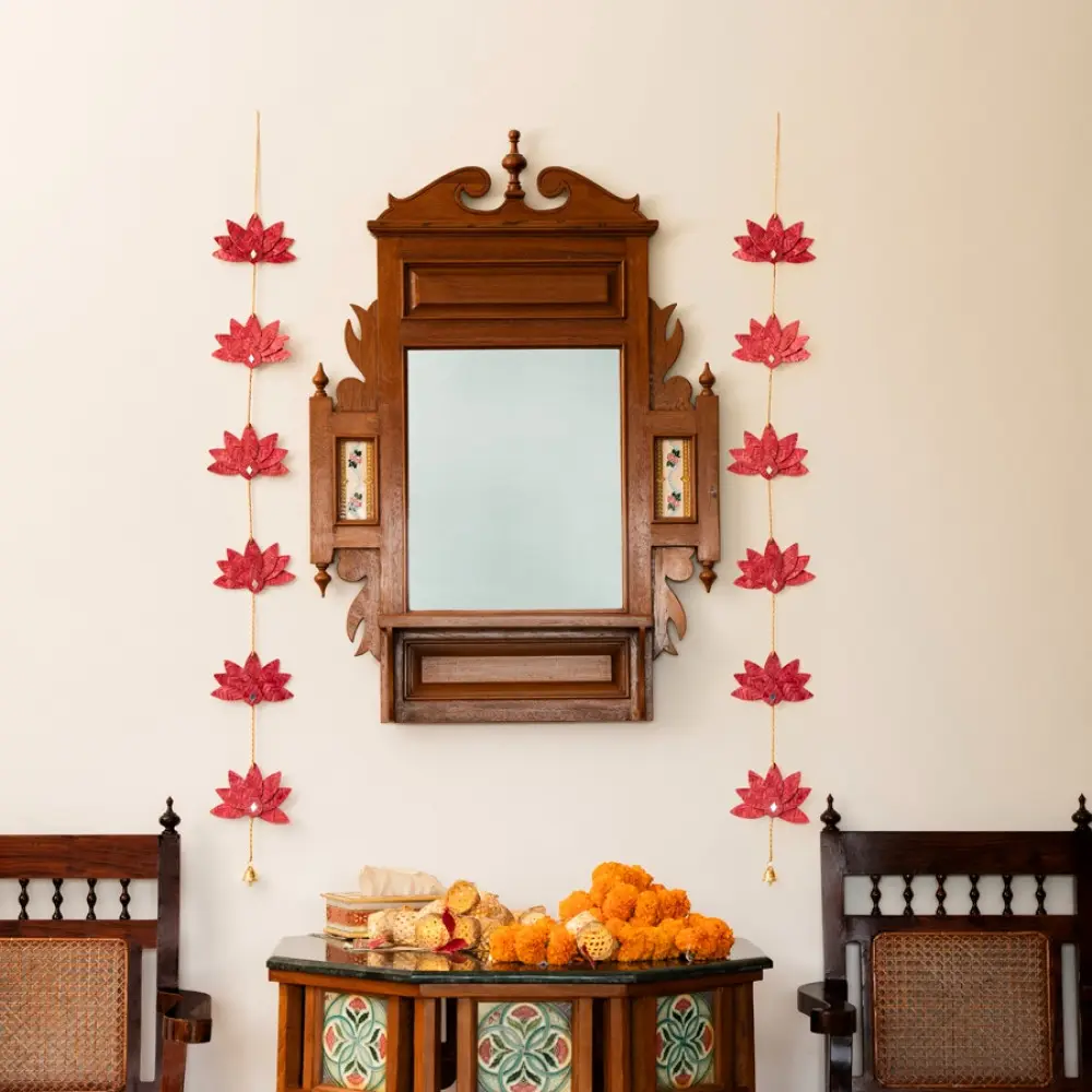 Venu . वेणु | Lotus Handcrafted Bamboo Door / Wall Hanging - Set of 2