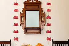 Venu . वेणु | Lotus Handcrafted Bamboo Door / Wall Hanging - Set of 2