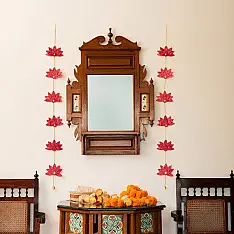 Venu . वेणु | Lotus Handcrafted Bamboo Door / Wall Hanging - Set of 2