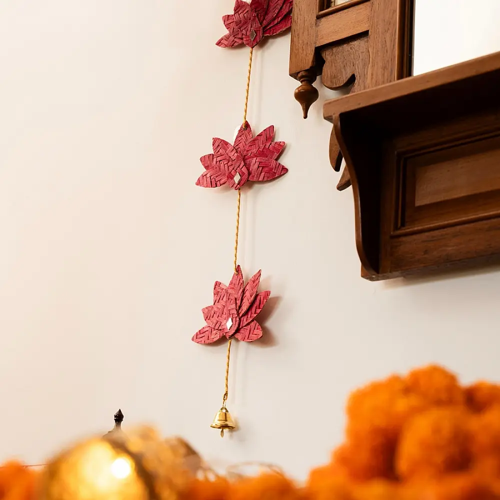 Venu . वेणु | Lotus Handcrafted Bamboo Door / Wall Hanging - Set of 2
