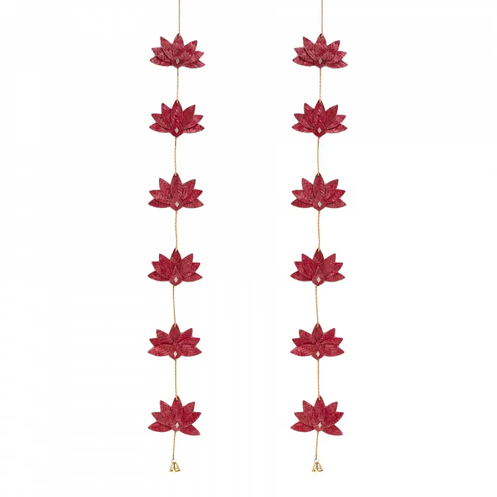 Venu . वेणु | Lotus Handcrafted Bamboo Door / Wall Hanging - Set of 2