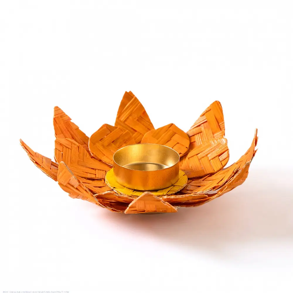 Venu . वेणु | Lotus Handcrafted Bamboo Tea Light Holder (Two Color Options)