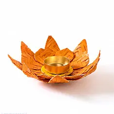 Venu . वेणु | Lotus Handcrafted Bamboo Tea Light Holder (Two Color Options)
