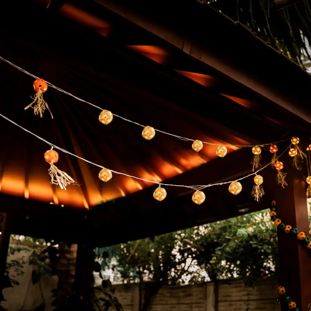 Venu . वेणु | Star Full Moon Handcrafted bamboo String Light ( Five Color Options )