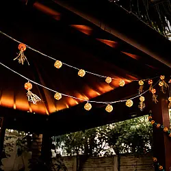 Venu . वेणु | Star Full Moon Handcrafted bamboo String Light ( Five Color Options )