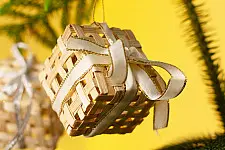 Venu . वेणु | Bamboo Handcrafted -  Bamboo Gift Box Hanging | Set of 5 (Assorted Ribbons)
