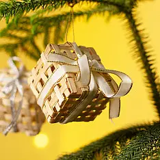 Venu . वेणु | Bamboo Handcrafted -  Bamboo Gift Box Hanging | Set of 5 (Assorted Ribbons)