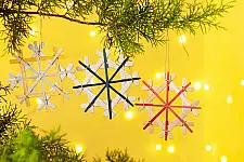 Venu . वेणु | Bamboo Handcrafted -  Bamboo Frost Hanging | Set of 3 (Assorted Colors) – II