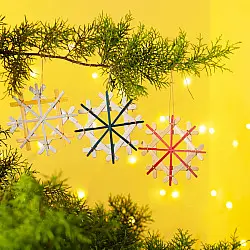 Venu . वेणु | Bamboo Handcrafted -  Bamboo Frost Hanging | Set of 3 (Assorted Colors) – II