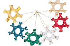 Venu . वेणु | Bamboo Handcrafted -  Bamboo Star Hanging | Set of 6 (Assorted Colors) – I