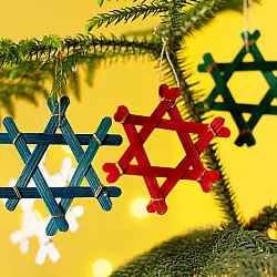 Venu . वेणु | Bamboo Handcrafted -  Bamboo Star Hanging | Set of 6 (Assorted Colors) – I