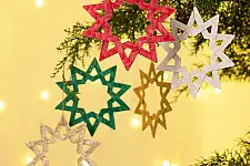 Venu . वेणु | Bamboo Handcrafted - Bamboo Star Hanging | Set of 6 (Assorted Colors) – II