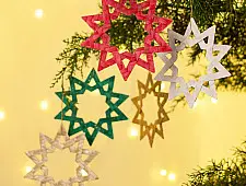 Venu . वेणु | Bamboo Handcrafted - Bamboo Star Hanging | Set of 6 (Assorted Colors) – II