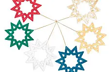 Venu . वेणु | Bamboo Handcrafted - Bamboo Star Hanging | Set of 6 (Assorted Colors) – II