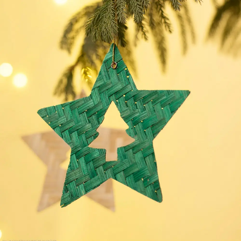 shop Bamboo Handcrafted -  Bamboo Star & Tree Hanging