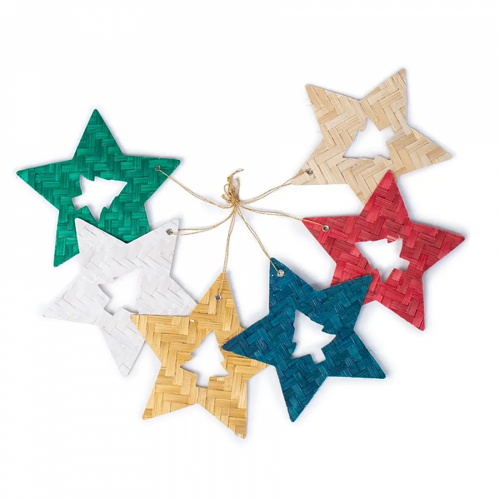 shop Bamboo Handcrafted -  Bamboo Star & Tree Hanging