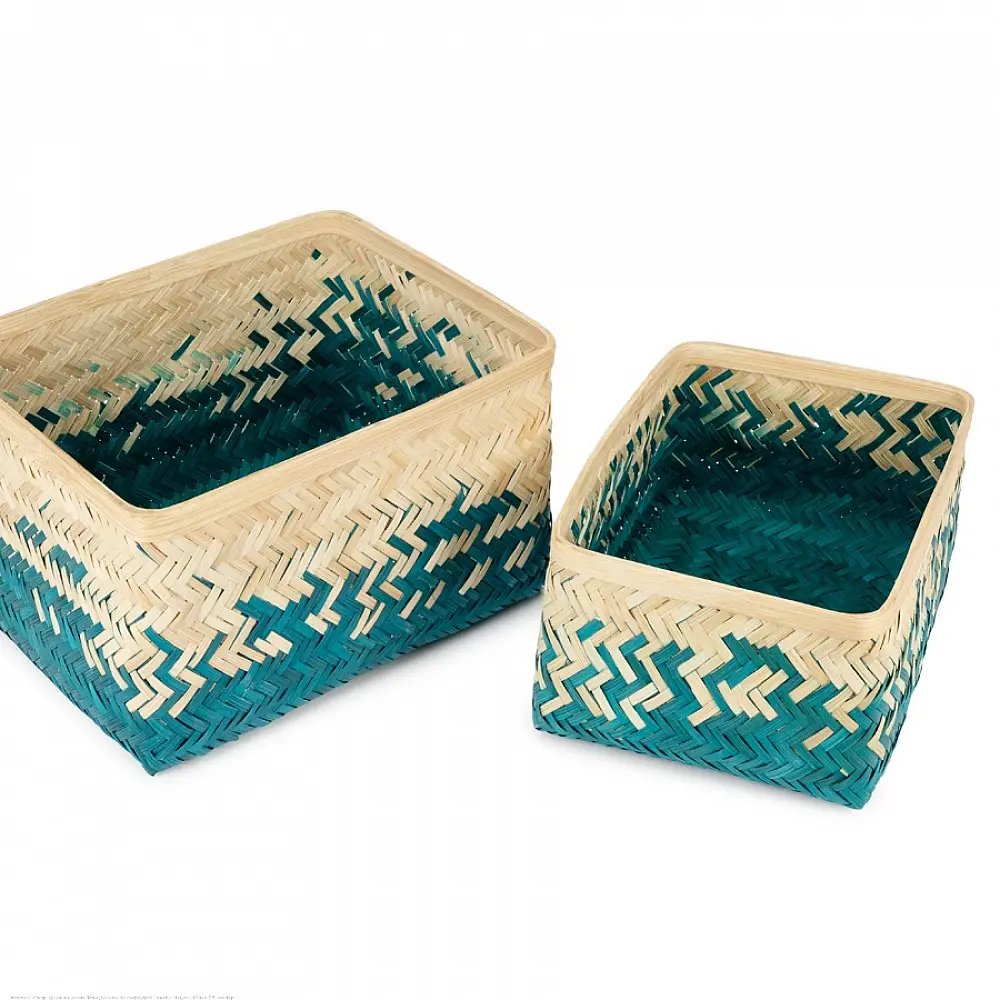 shop Pearl Handcrafted Bamboo Tray - Set of 2