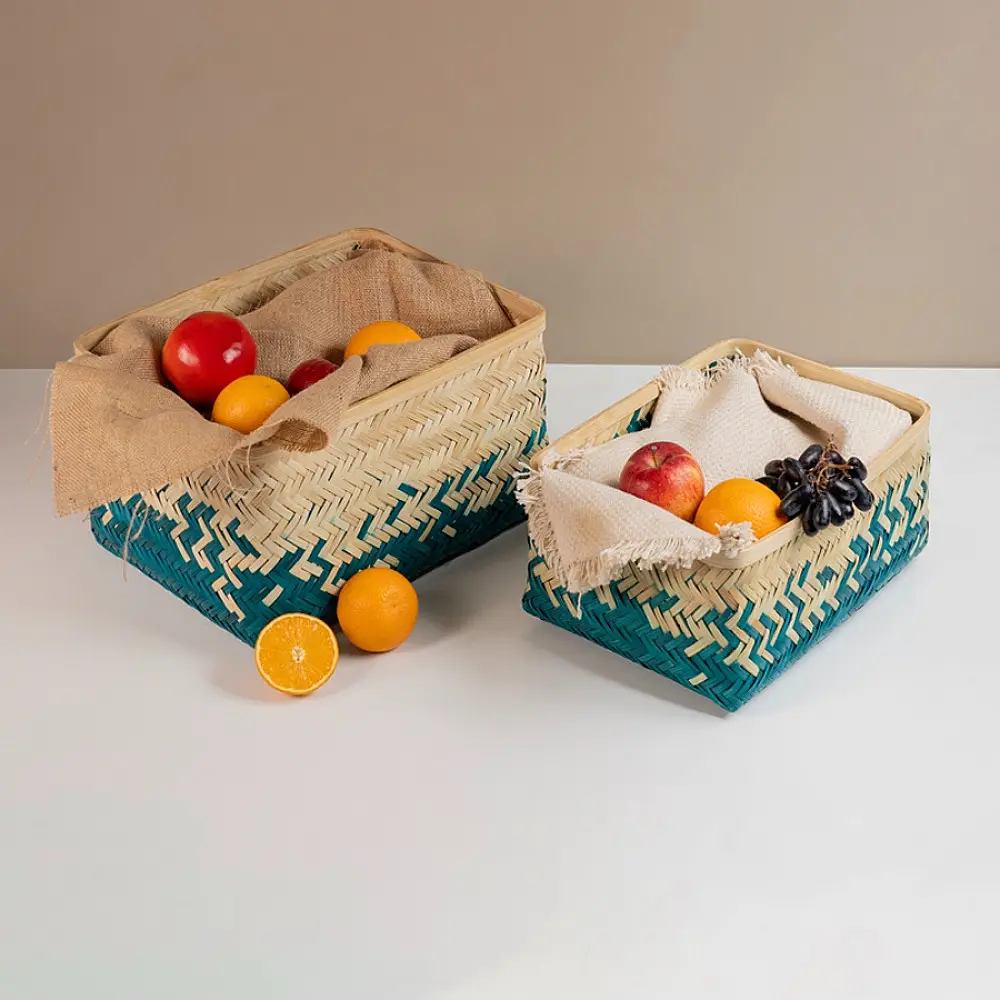 shop Pearl Handcrafted Bamboo Tray - Set of 2