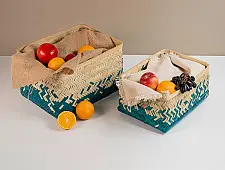 Venu . वेणु ~ Pearl Handcrafted Bamboo Tray - Set of 2