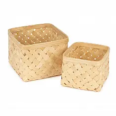 Venu . वेणु ~ Aurea Handmade Bamboo Basket - Set of 2