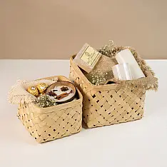 Venu . वेणु ~ Aurea Handmade Bamboo Basket - Set of 2