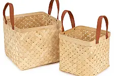 Venu . वेणु ~ Eira Handcrafted Bamboo Basket - Set of 2