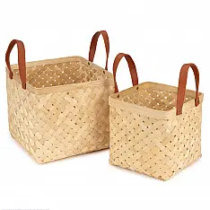 Venu . वेणु ~ Eira Handcrafted Bamboo Basket - Set of 2