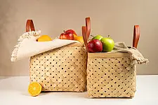 Venu . वेणु ~ Eira Handcrafted Bamboo Basket - Set of 2