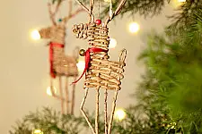 Venu . वेणु | Handcrafted - Banana Rope Reindeer Woven Hanging | Set of 2