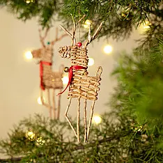 Venu . वेणु | Handcrafted - Banana Rope Reindeer Woven Hanging | Set of 2