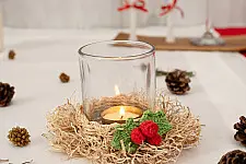 Venu . वेणु | Handcrafted - Bamboo & Crochet Frill Tea Light Holder