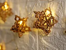 Venu . वेणु | Handcrafted - Banana Rope Star Fairy Lights | 3 mtr