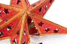 Venu . वेणु | Bamboo Handcrafted Joy Star - Red Color (Two Sizes Option - Medium & Large)
