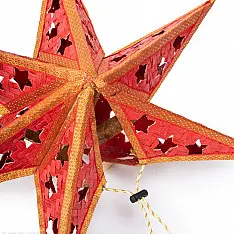 Venu . वेणु | Bamboo Handcrafted Joy Star - Red Color (Two Sizes Option - Medium & Large)