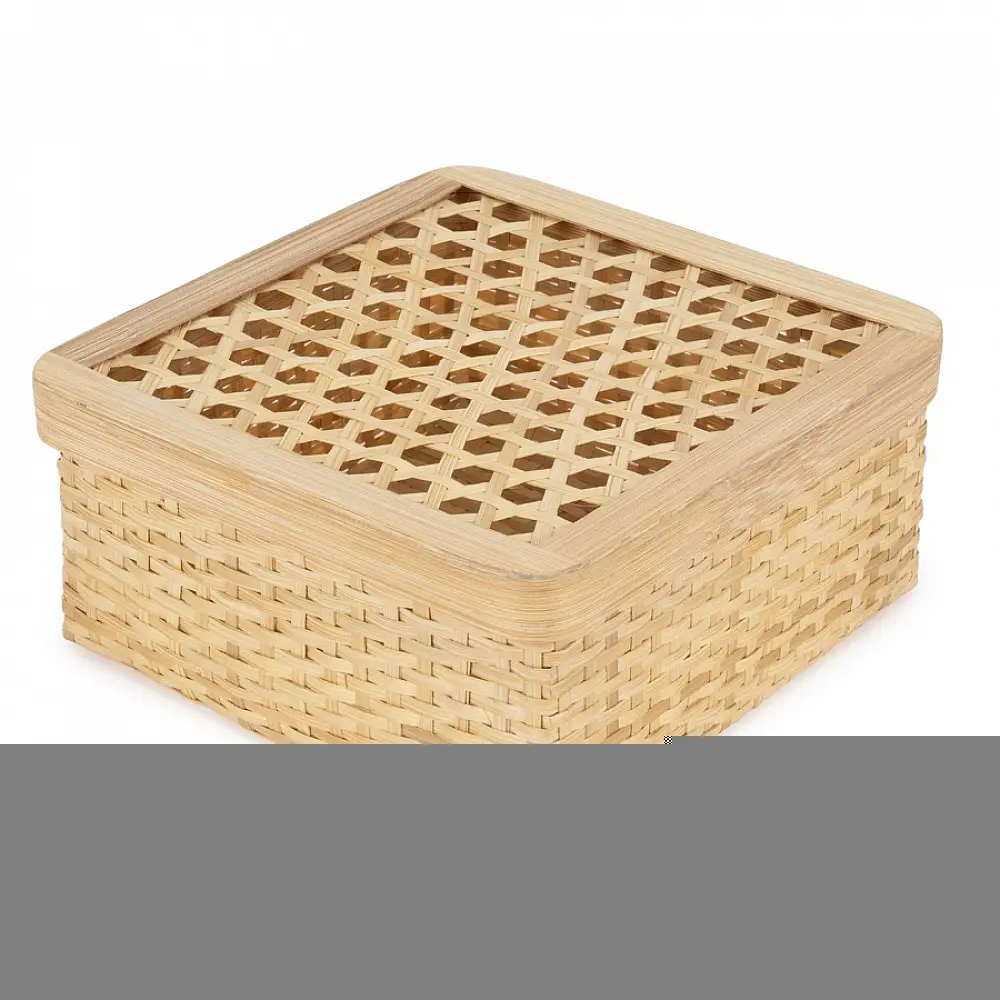 shop Mira Handcrafted Bamboo Square Box - Set of 3