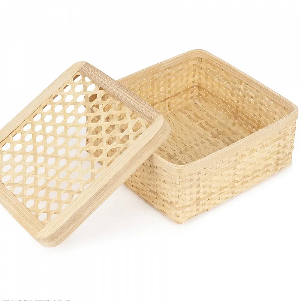shop Mira Handcrafted Bamboo Square Box - Set of 3