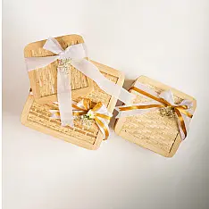 Venu . वेणु ~ Mira Handcrafted Bamboo Square Box - Set of 3