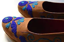 Petal & Sole| Handmade Embroidery Brown Shoe