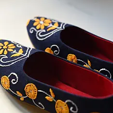 Petal & Sole| Handmade Embroidery Shoe - Blue