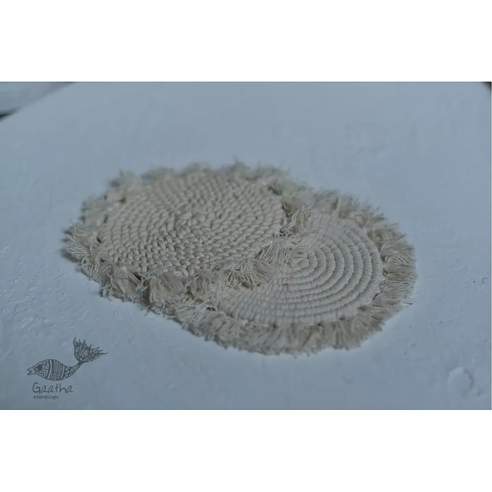 shop Hand knotted Fringe Coaster