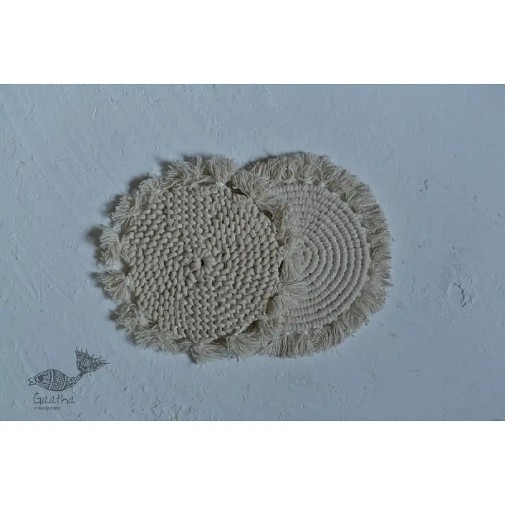 shop Hand knotted Fringe Coaster