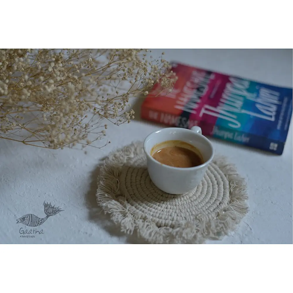 shop Hand knotted Fringe Coaster