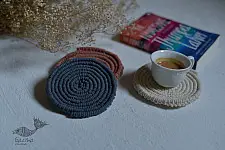 Knotted ▣ Spiral Hand-Knotted Coaster (Set of 2) ▣ 24