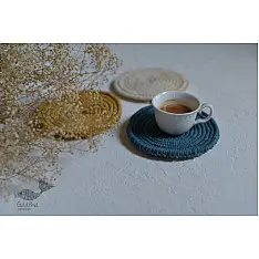 Knotted ▣ Spiral Hand-Knotted Trivets (Set of 2) ~ 25