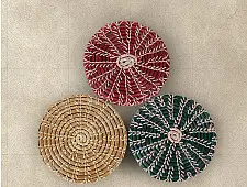 Roots & Reeds | Handcrafted ~ Pine Flat Coasters (Set of 6 )  -  Three color options