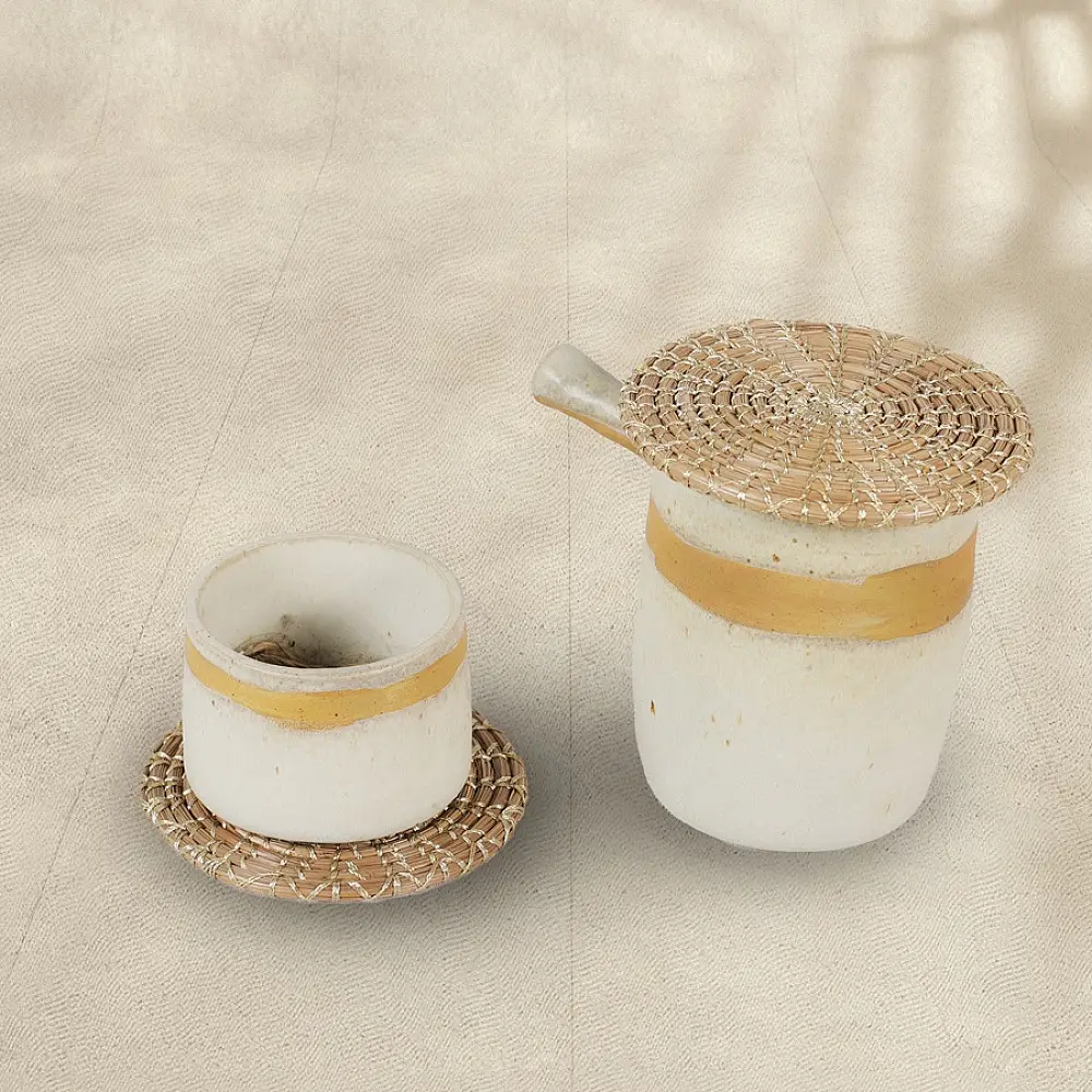 Roots & Reeds | Handcrafted ~ Pine Flat Coasters (Set of 6 )  -  Three color options