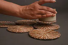 Roots & Reeds | Handcrafted ~ Pine Flat Coasters (Set of 6 )  -  Three color options