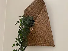 Roots & Reeds | Handcrafted ~ Water Hyacinth Meteka Magazine Holder