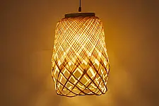 Roots & Reeds | Handcrafted Bamboo Twirl Pendant Light