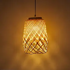 Roots & Reeds | Handcrafted Bamboo Twirl Pendant Light